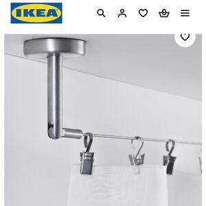 Set of 2 - IKEA Silver Curtain Wire/ Picture Frame Display with Clips
